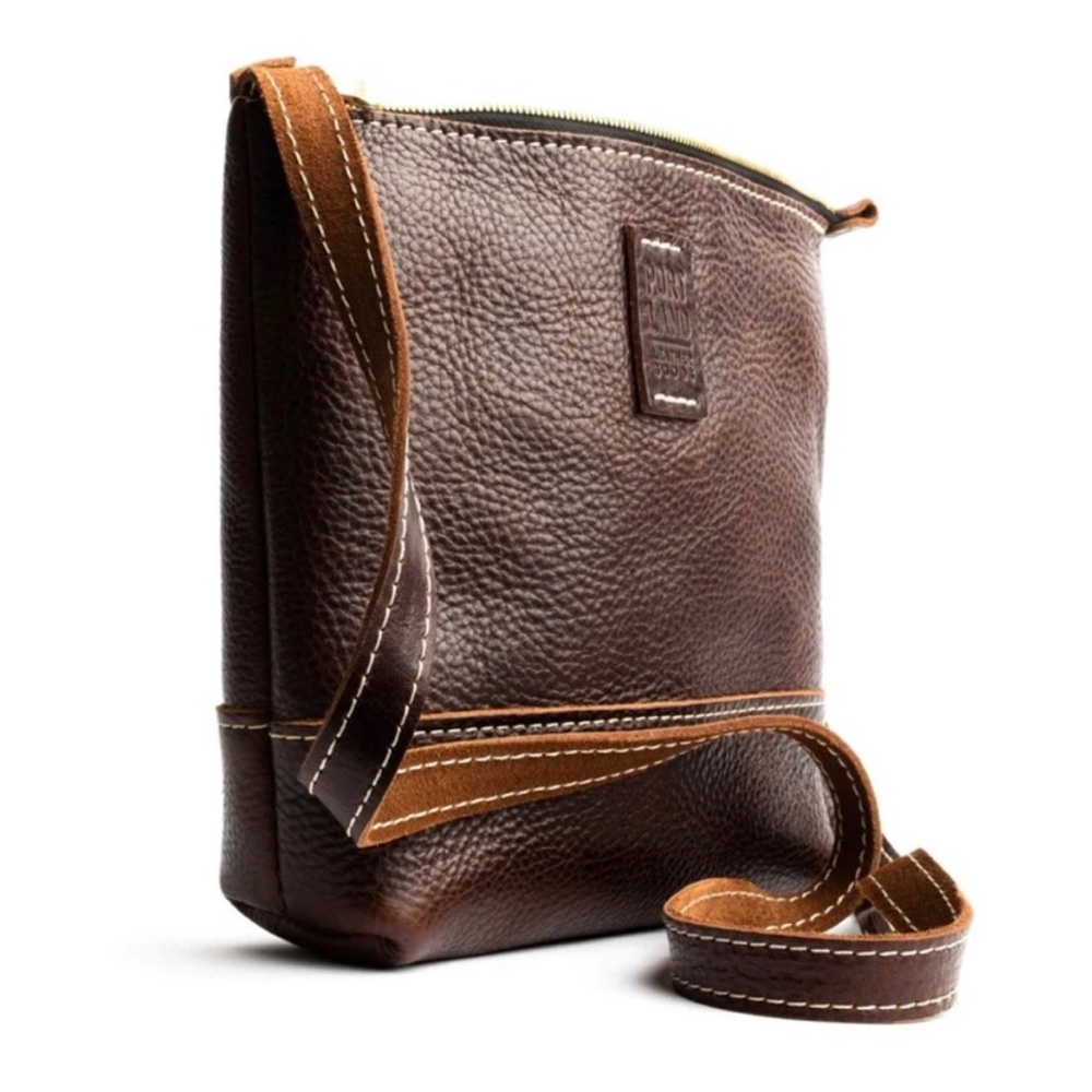 Luxurious NEW Portland Leather Festival Crossbody bag in Coldbrew! - Picture 3 of 4